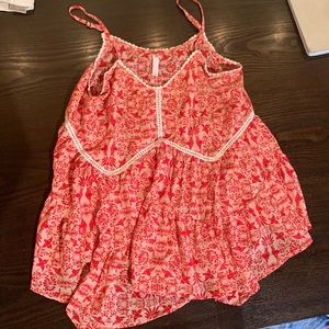 Red floral summery tank